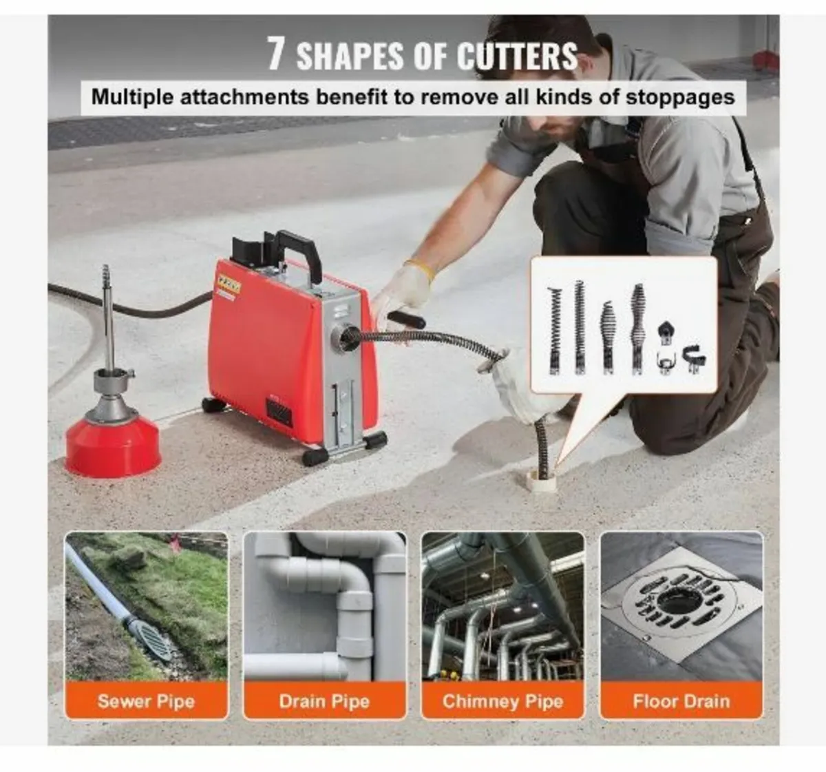 Drain Cleaner Machine 20m x 16mm 250W - Image 3