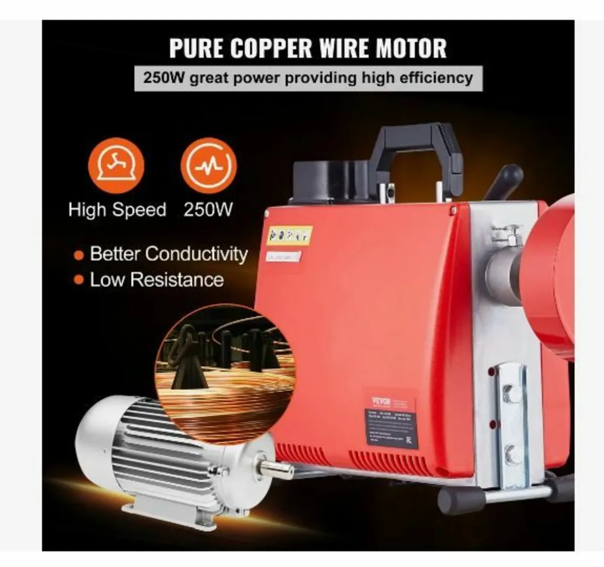 Drain Cleaner Machine 20m x 16mm 250W - Image 4