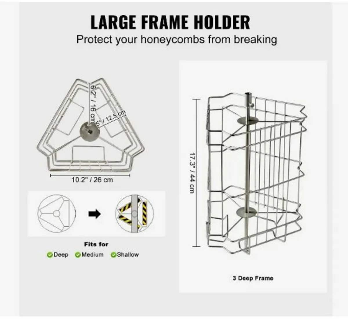 Manual Honey Extractor, 3 Frames Honey Spinner - Image 2
