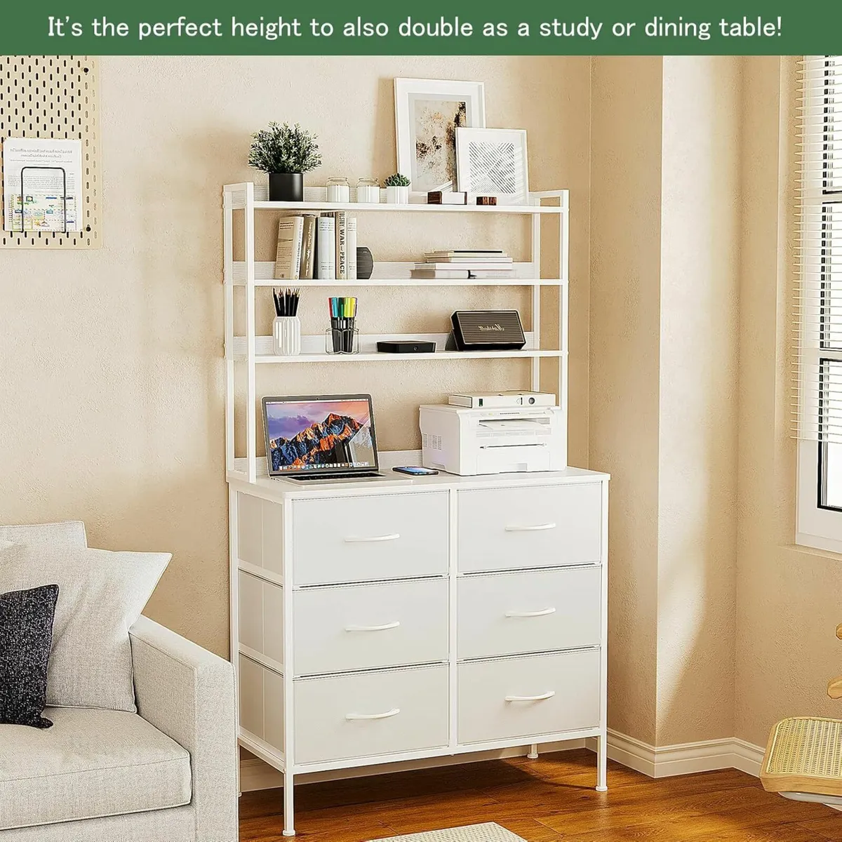 Bedroom Chest of Drawers Wooden Storage Shelf, - Image 1