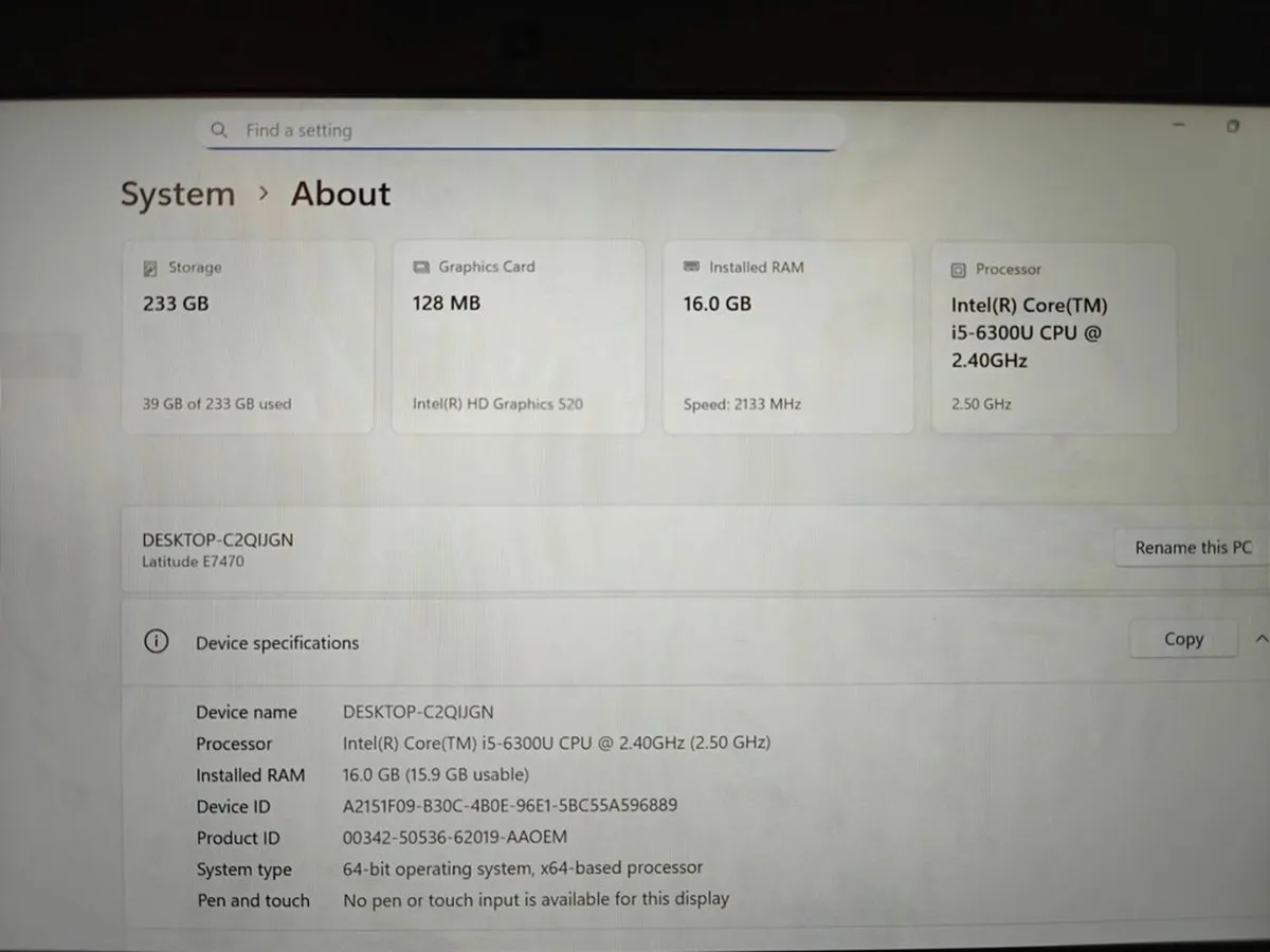 DELL Latitude E7470 Laptop | INTEL i5 | 16GB | 256 - Image 3