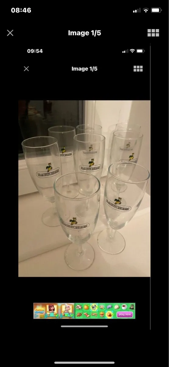 Very Rare Set of 8 Babycham Flutes - Image 1