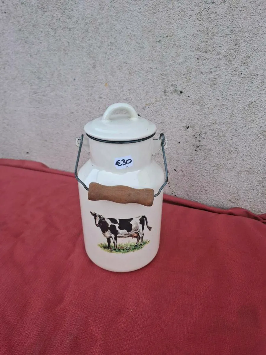 Small enamel milk churn postage possible - Image 1