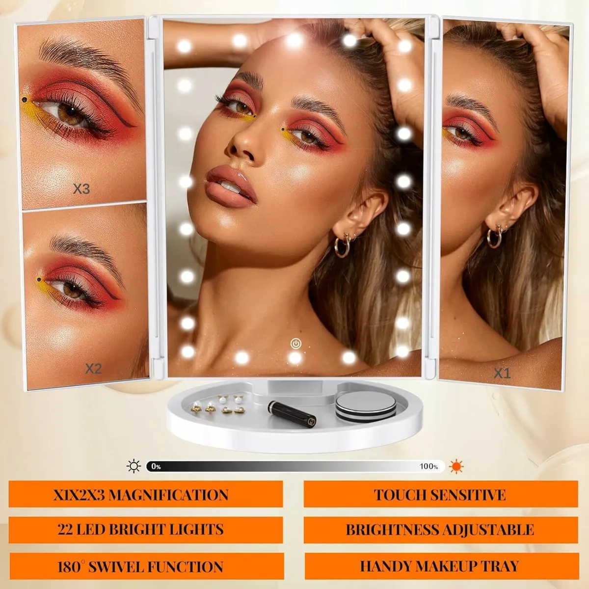 Vanity Desk Mirror Drawers Vanity Table Stool - Image 3