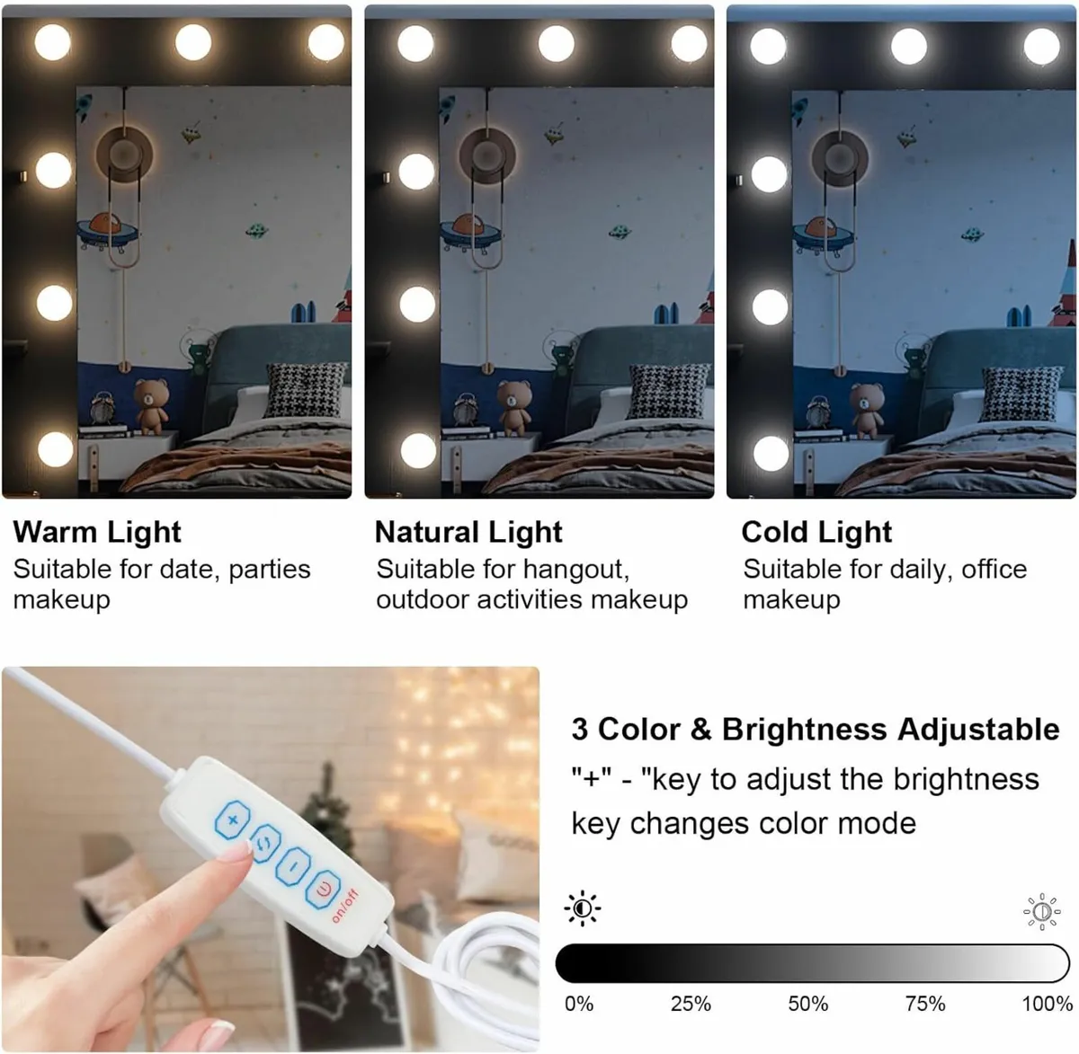 Dressing Table Mirror, Vanity Table Lights Adjust - Image 4