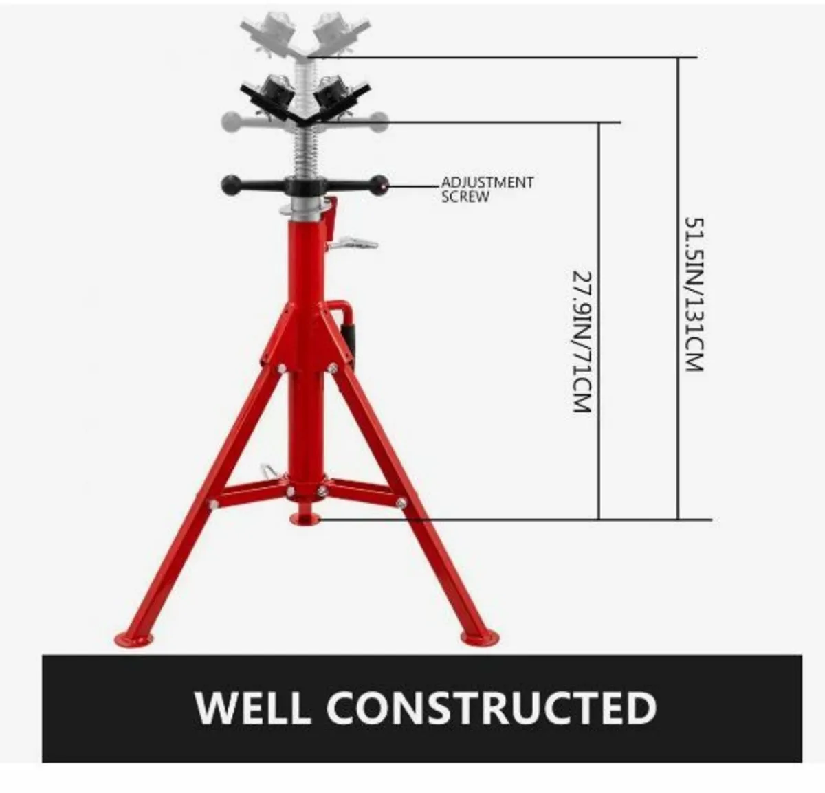 Pipe Jack Stand With 2-Ball Transfer V-Head - Image 2