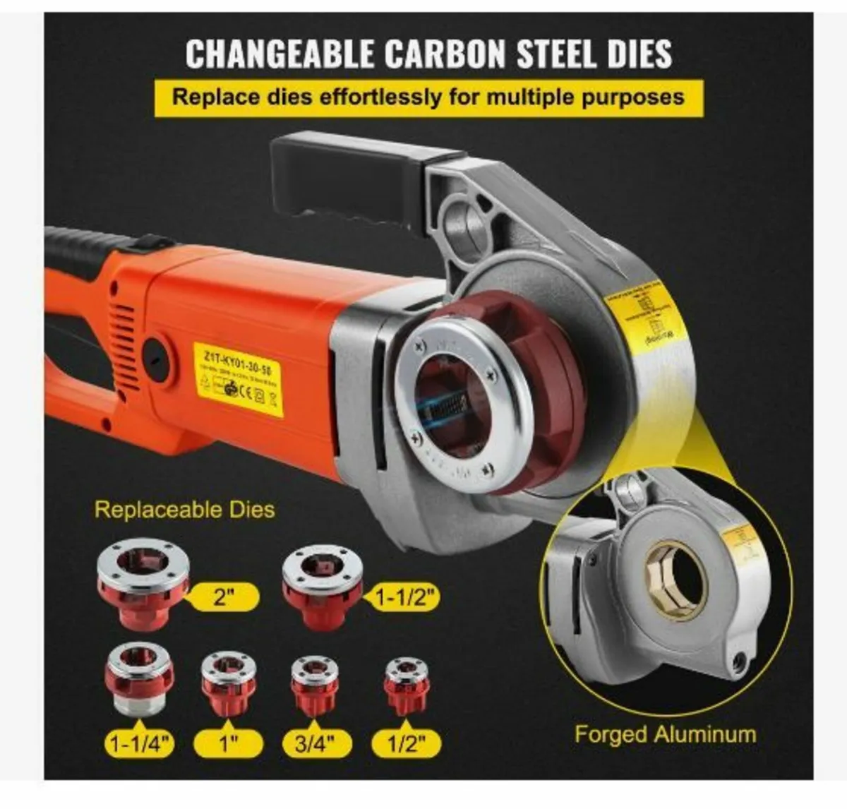 Electric Pipe Threader, 2300W Pipe - Image 4