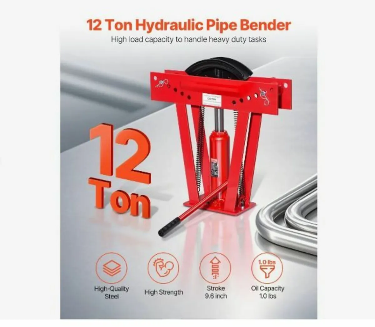 Hydraulic Pipe Bender, 12 Ton Manual Copper - Image 2