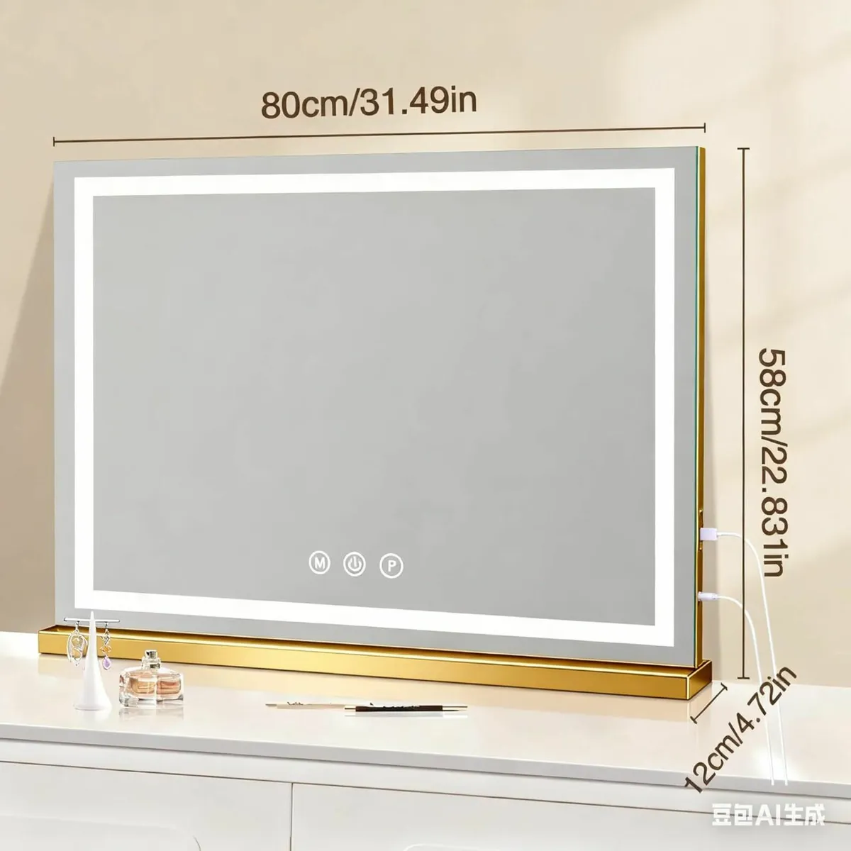 Vanity Mirror Lights, 80 x 60 cm Large Makeup - Image 2