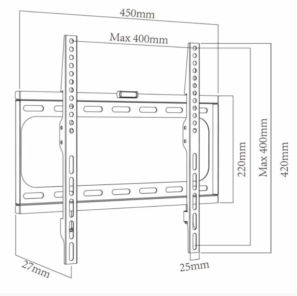 TV Wall Mount Bracket Flat Fixed 32-55" - Image 2