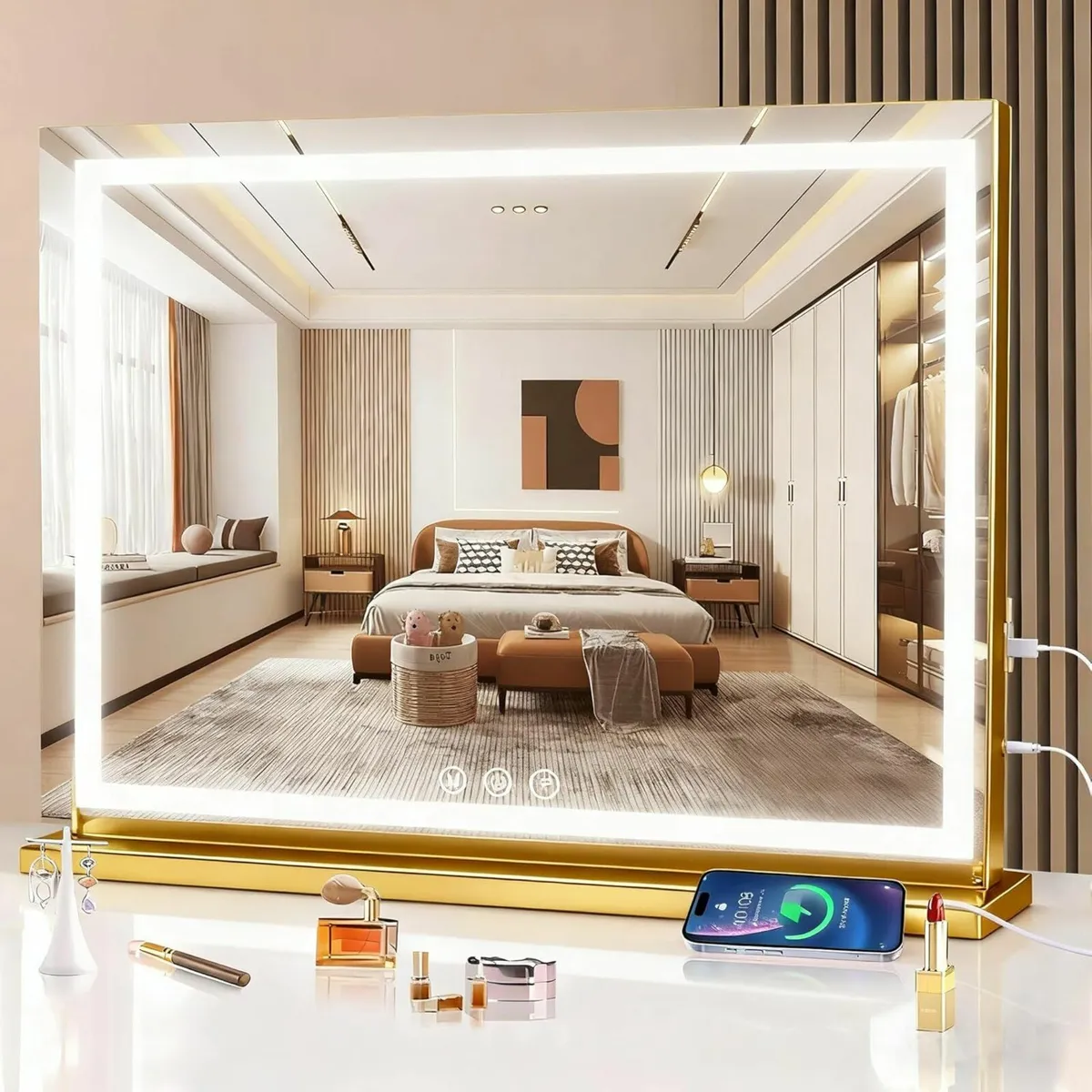 Vanity Mirror Lights, 80 x 60 cm Large Makeup - Image 1