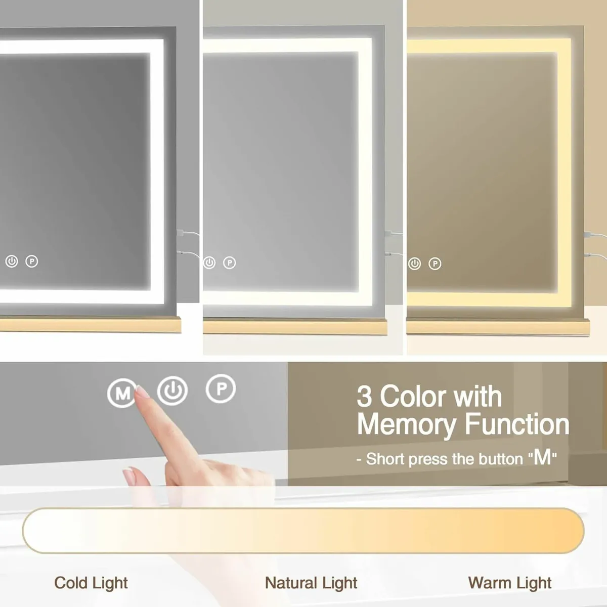 Vanity Mirror Lights, 80 x 60 cm Large Makeup - Image 4