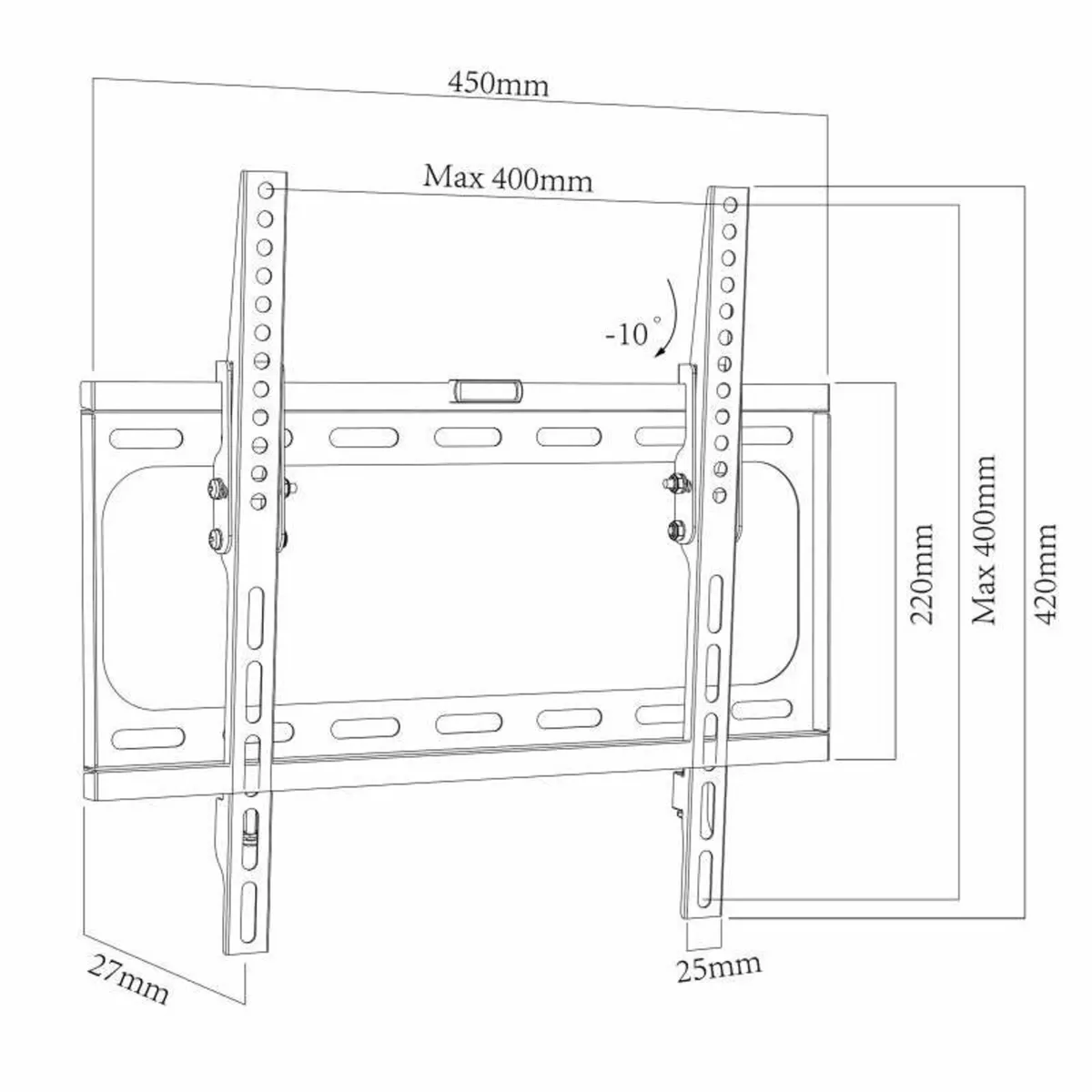 TV Wall Mount Bracket Flat Tilt 32-55" - Image 2