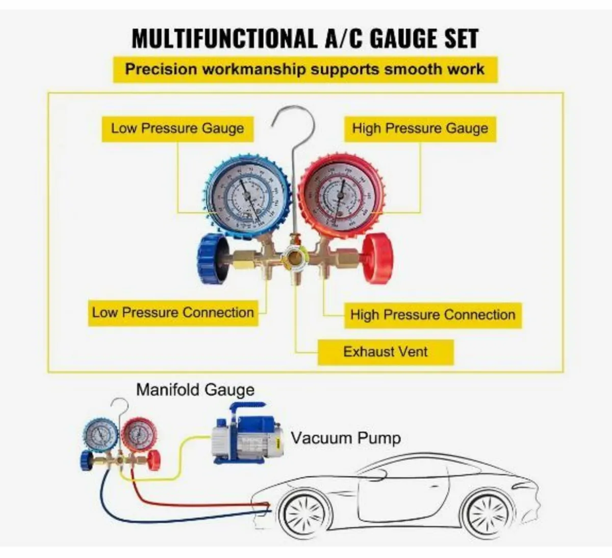 4CFM 1/4hp Air Vacuum Pump HVAC Refrigeration - Image 3
