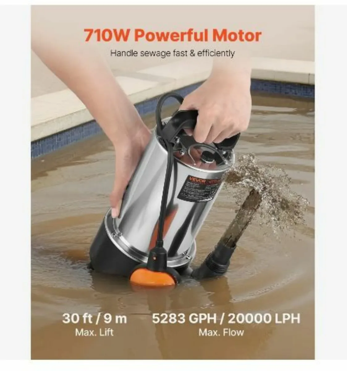 710W Submersible Sump Pump - Image 3
