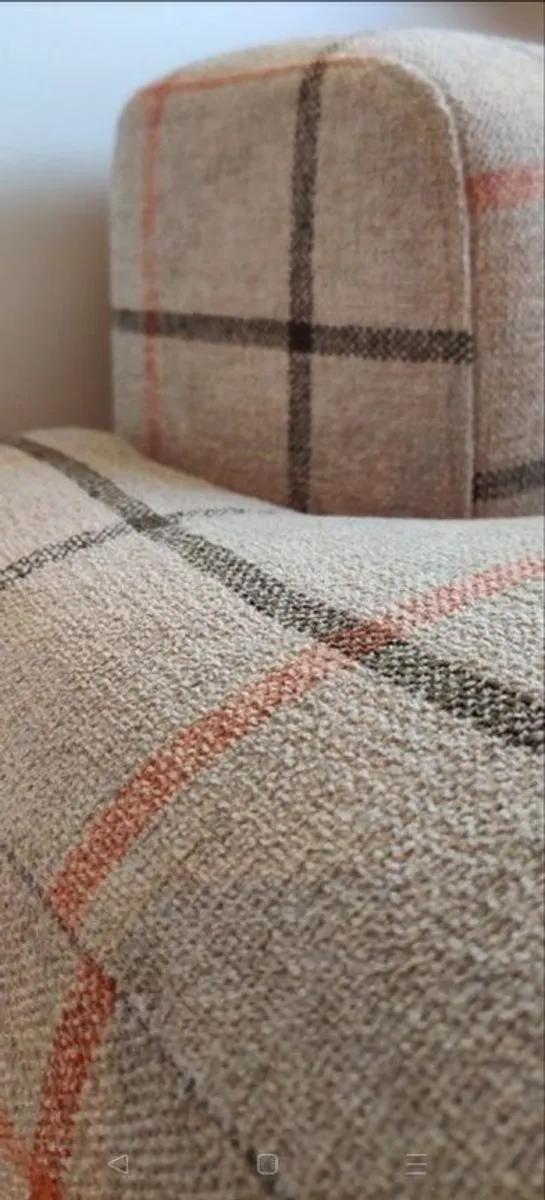 Cream Tartan Corner Couch - Image 2