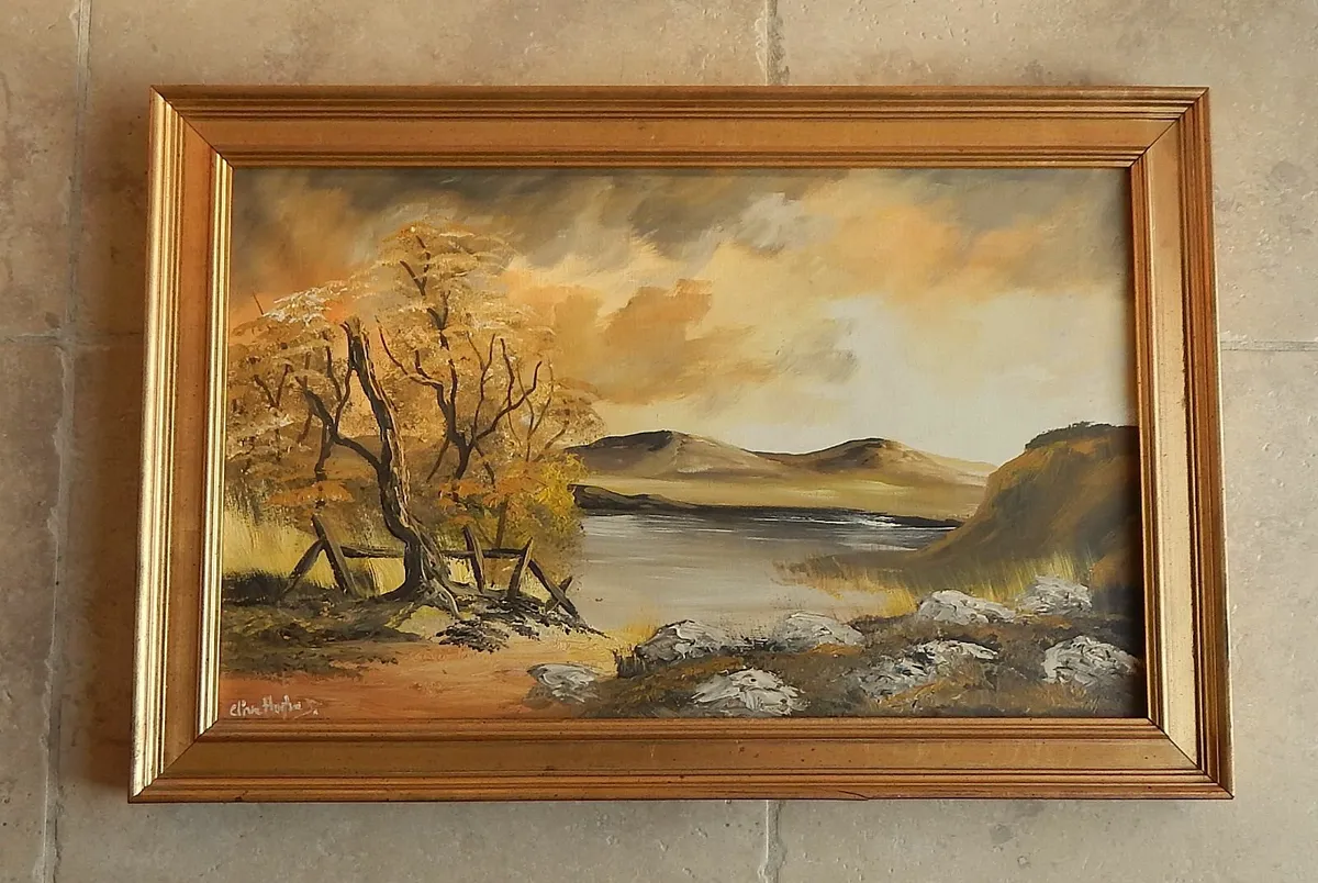 Large Signed Oil on Canvas Painting - Image 1