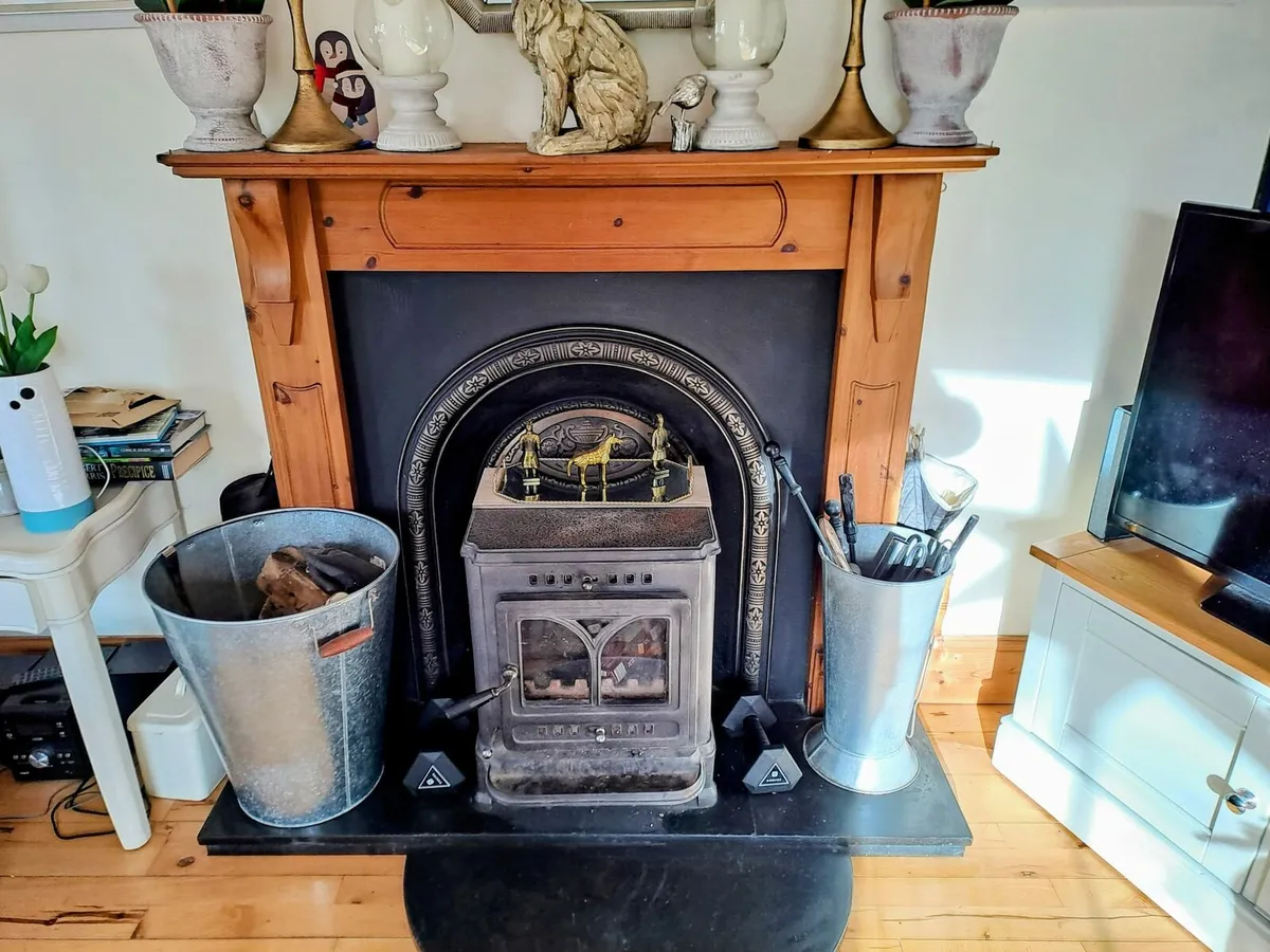 Wooden Fireplace Surround, Insert and Base - Image 1