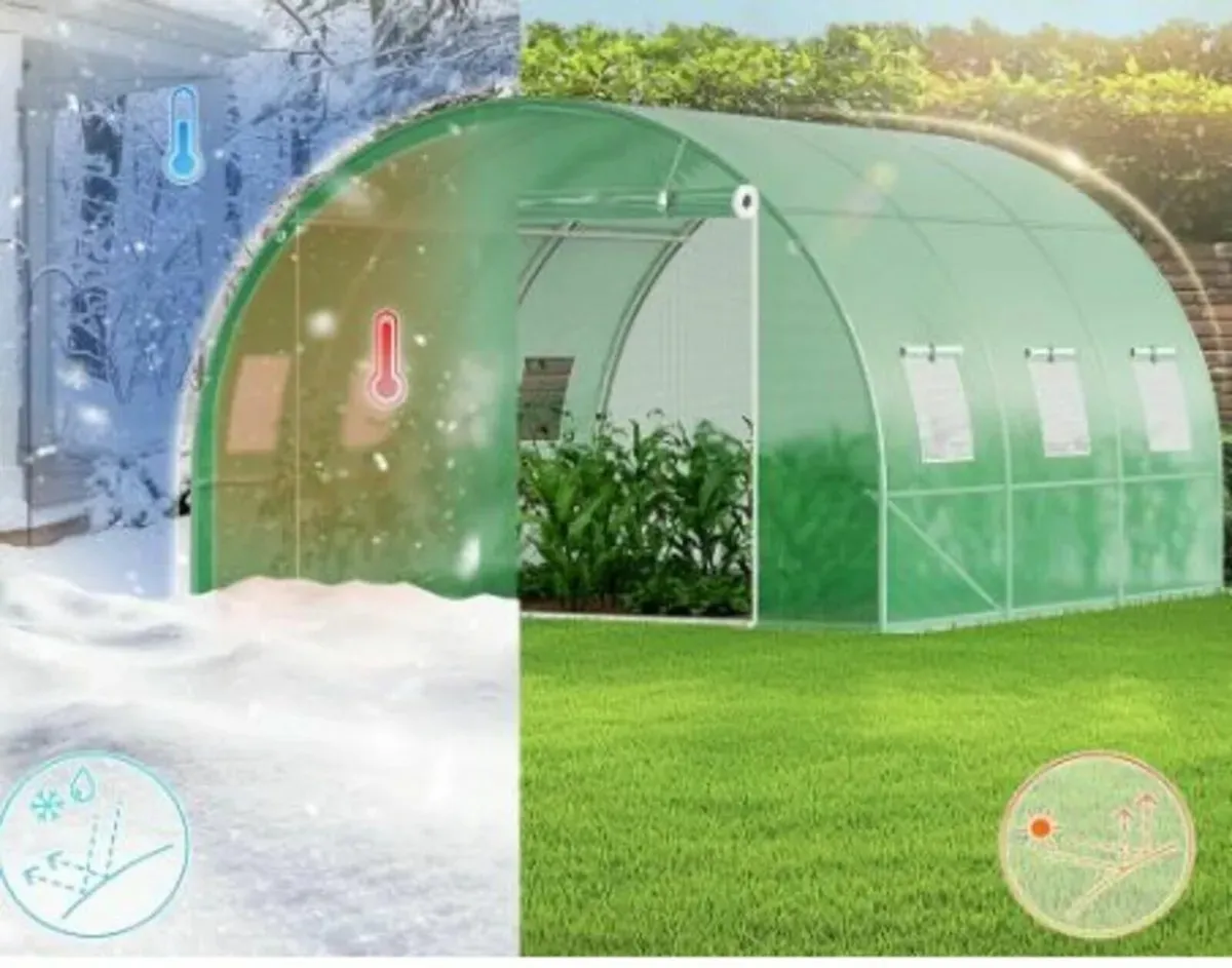Poly Tunnel Greenhouse 3x3x2m Garden 9m² - Image 3
