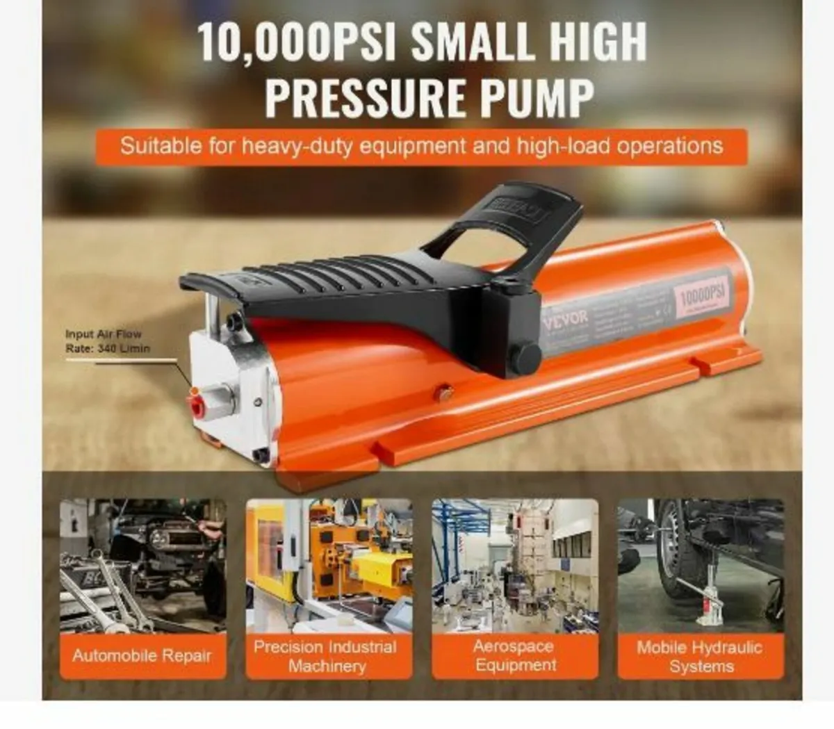 689 bar(10,000PSI) Air Hydraulic Pump - Image 2