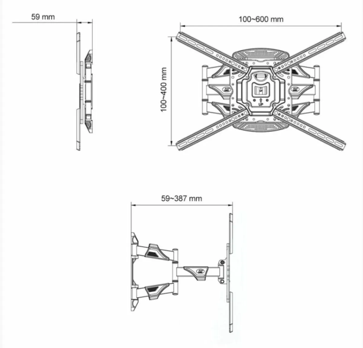 TV Wall Mount Bracket Tilt Swivel 32" - 70" TV - Image 3
