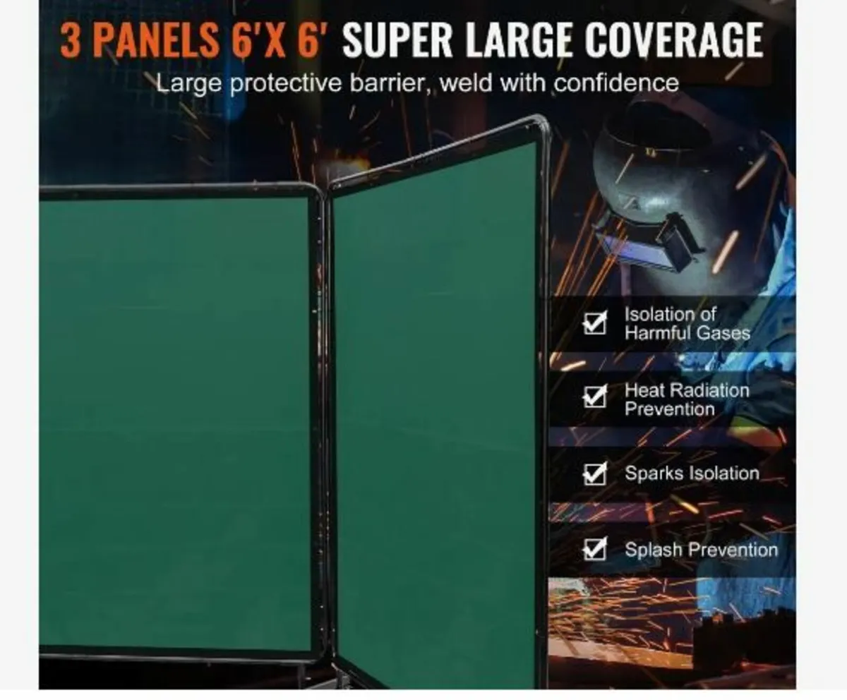 Welding Screen with Frame, 182.9 cm x 182.9 cm 3 - Image 3