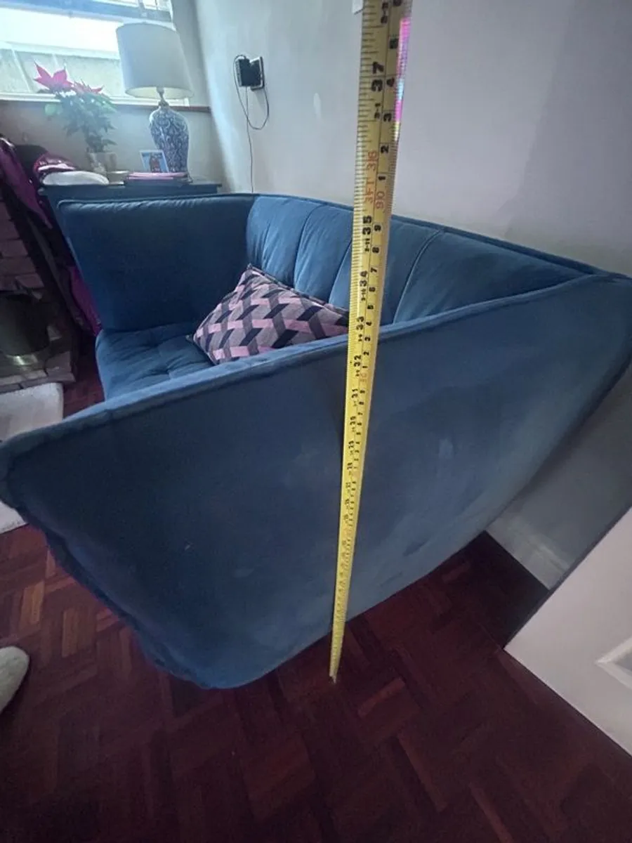 Two Seater Navy Couch - Image 4