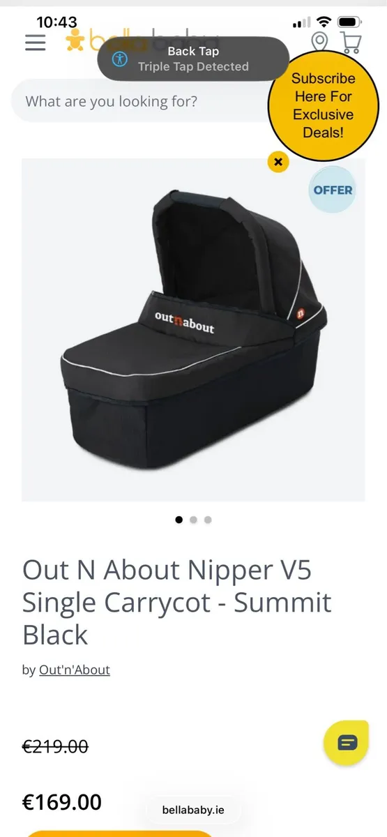 Out n about carry cot and double buggy adaptor - Image 1