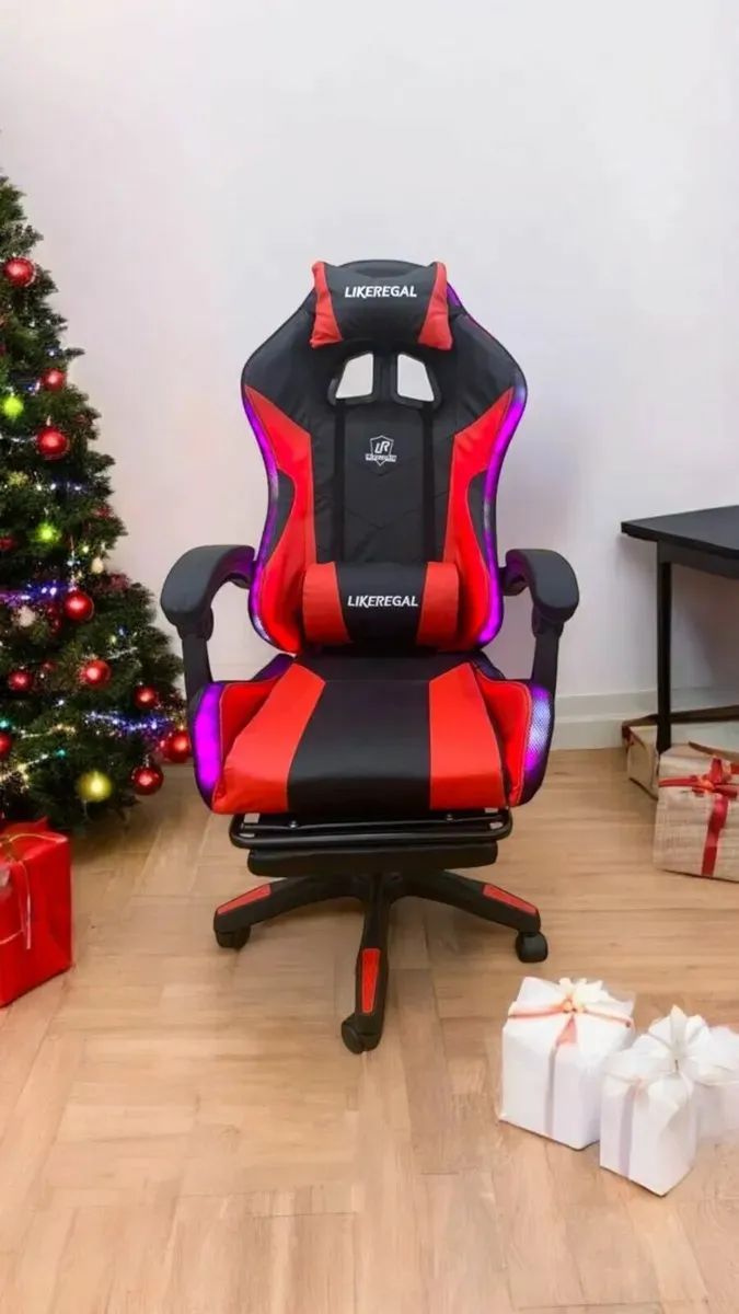 Gaming chair with Bluetooth speakers and LED light