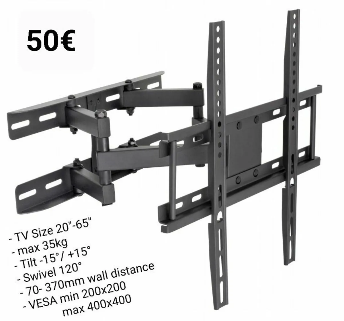 Tv Wall Mount Bracket Tilt and Swivel 20" - 65" - Image 1