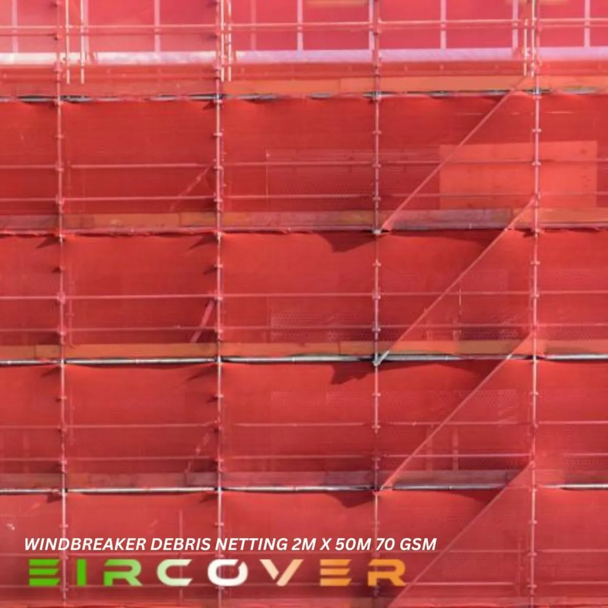 Windbreak Netting  2m x 50m (6'6''x 164') Red - Image 4