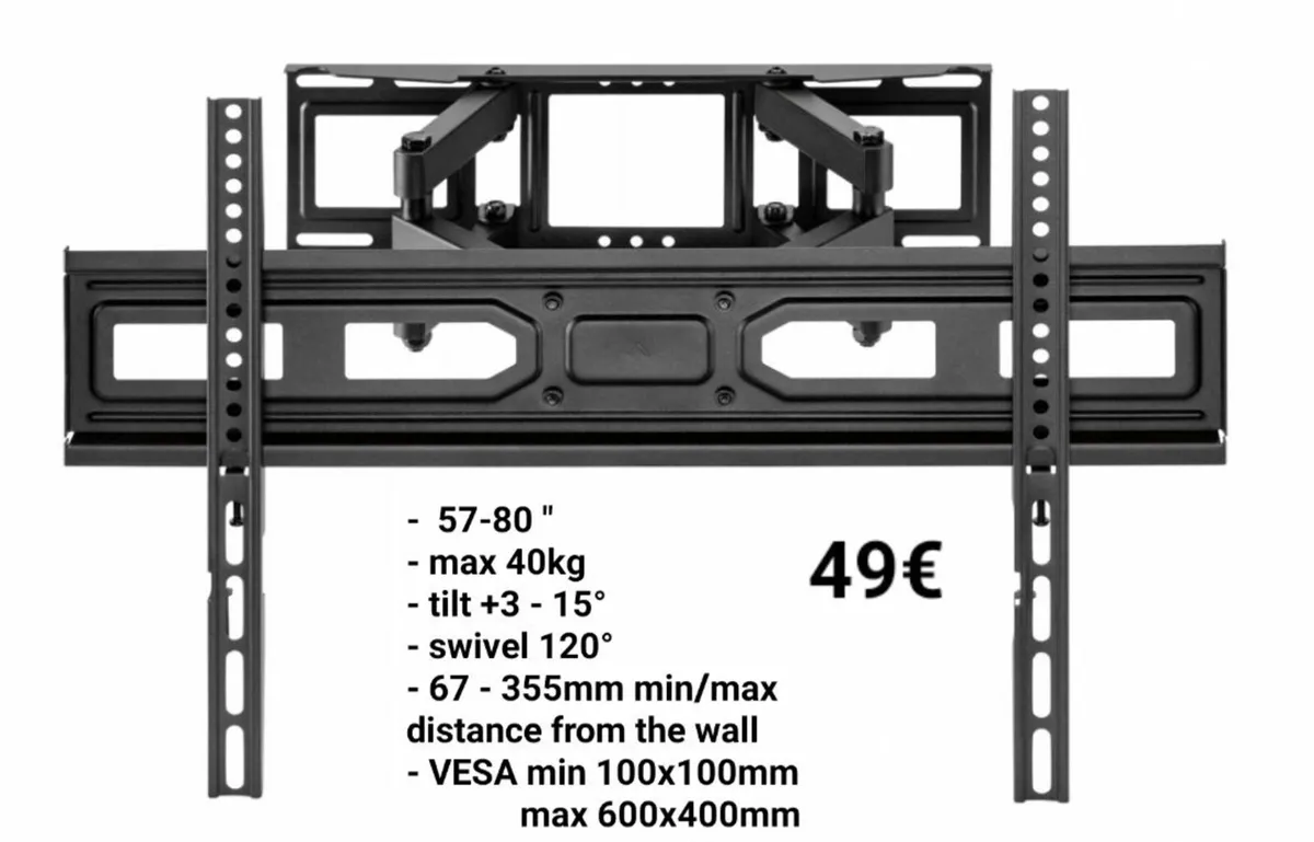 Tv Wall Mount Bracket Tilt Swivel 57-80" - Image 1