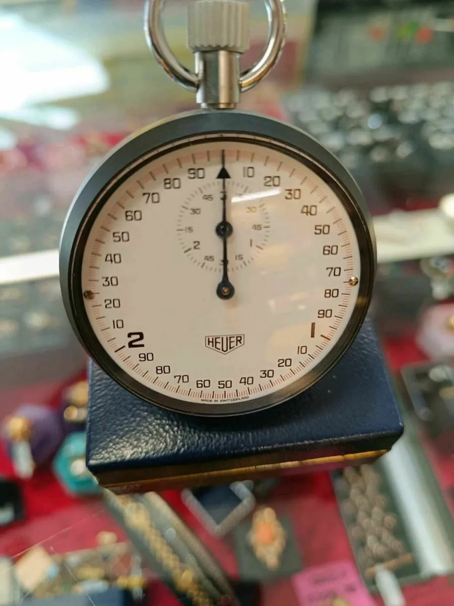 Vintage Heuer Stopwatch with Box - Image 1