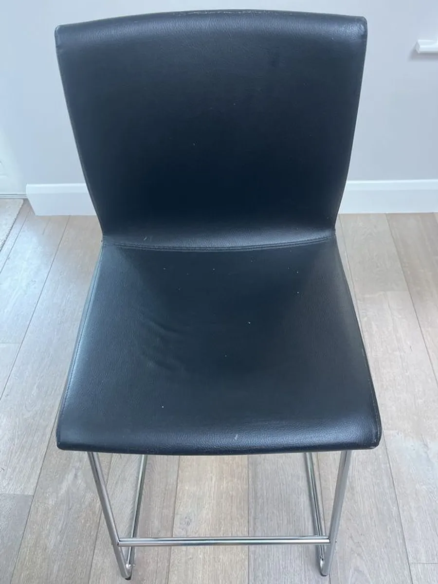 ikea leatherette and stainless steel stools x 4 - Image 2
