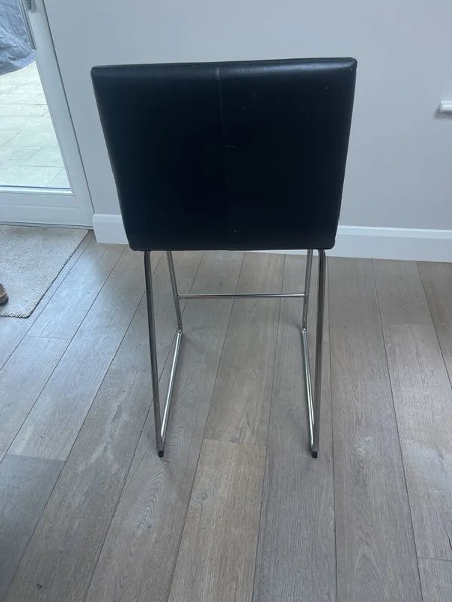 ikea leatherette and stainless steel stools x 4 - Image 4