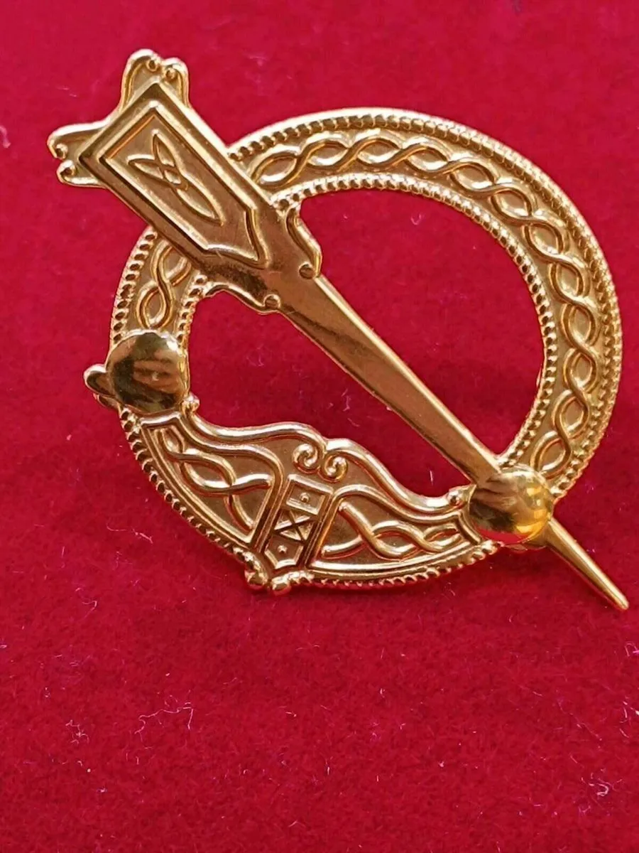 9k Gold Celtic Tara Design Brooch , Irish Made - Image 1