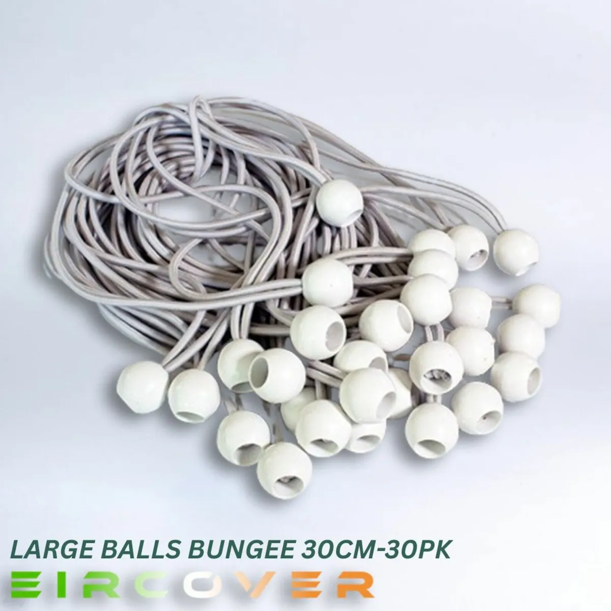 Large white bungee ball ties,30cm ( 30 pk ) - Image 1