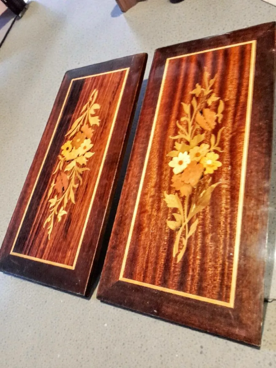 2 inlay wooden panel - Image 1