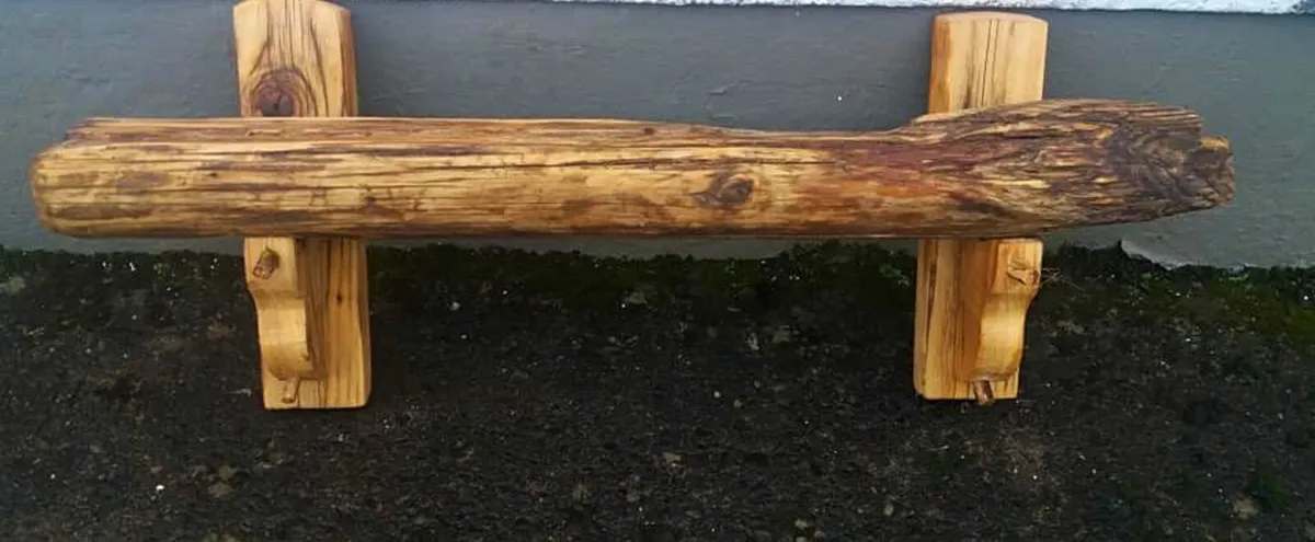 Rustic Driftwood Floating Stove mantle / shelf - Image 2