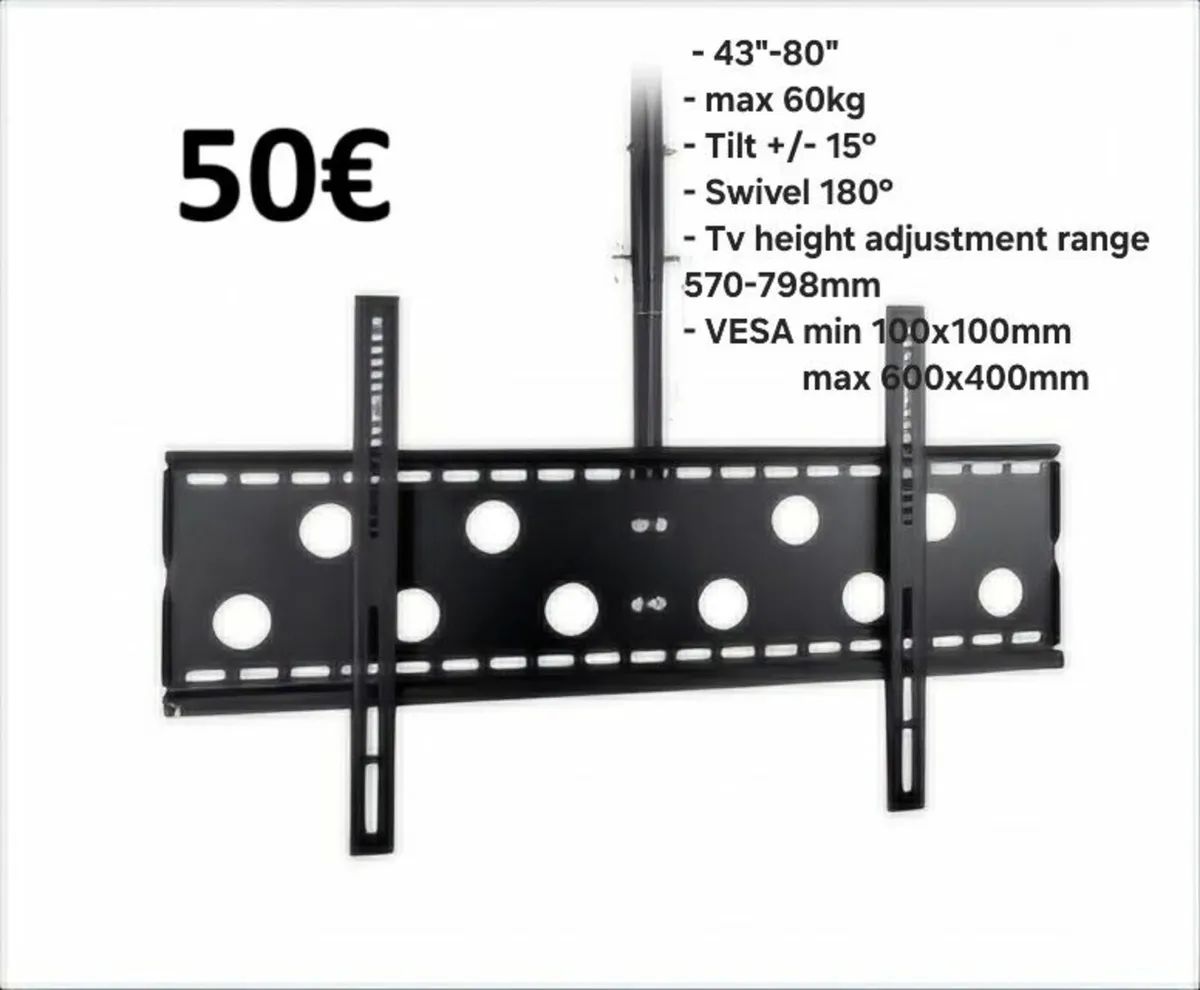 Tv Ceiling Mount Bracket Tilt Swivel 43"-80" - Image 1