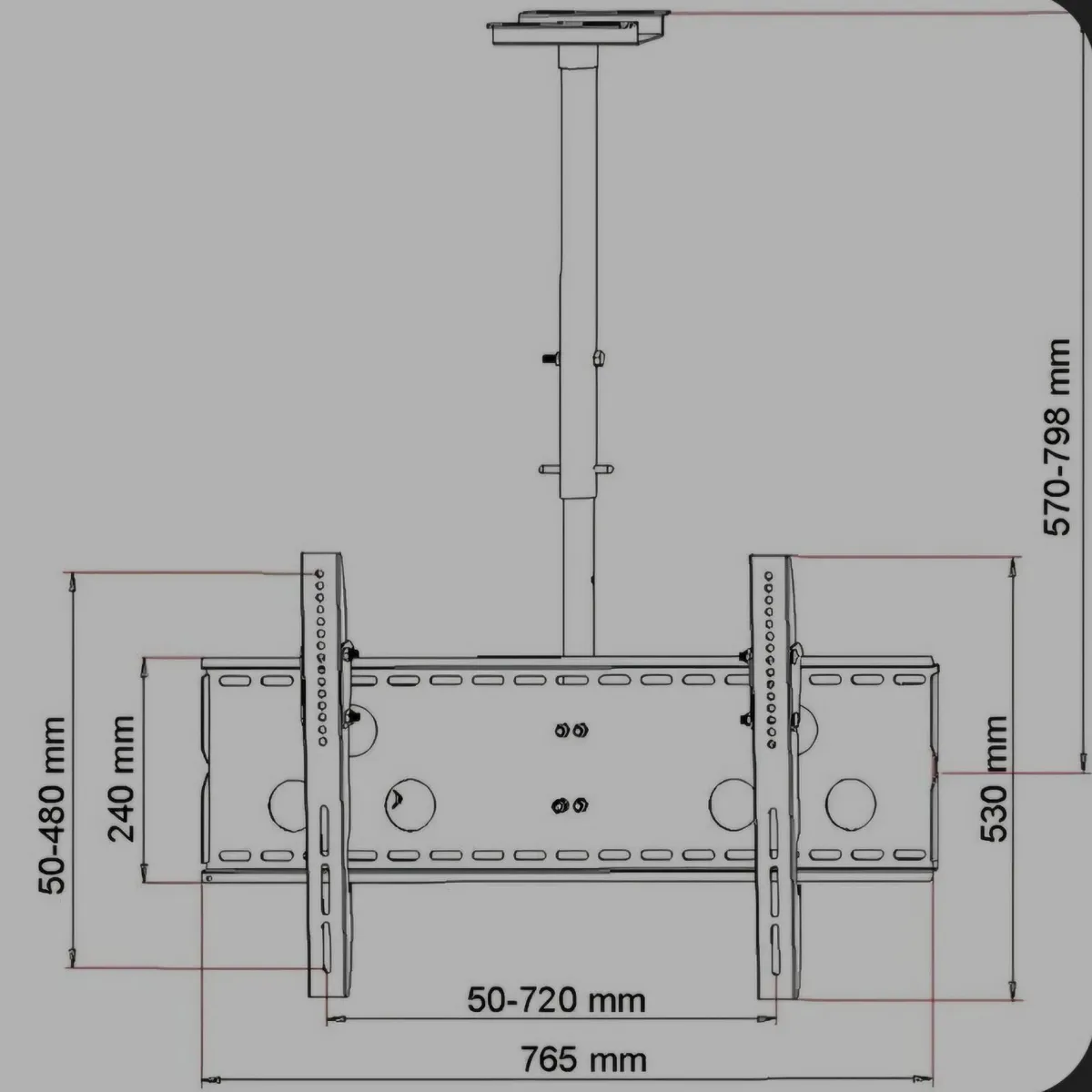 Tv Ceiling Mount Bracket Tilt Swivel 43"-80" - Image 2