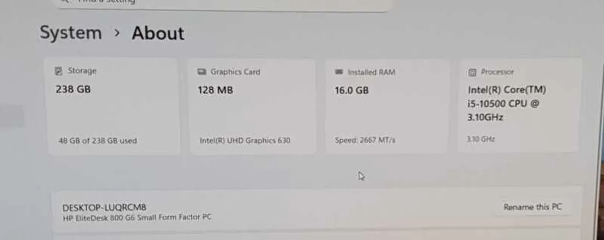HP EliteDesk 800 G6 SFF - i5-10500 10th Gen | 16GB RAM | 256GB NVMe | Windows 11 Pro | 2K Support - Image 2
