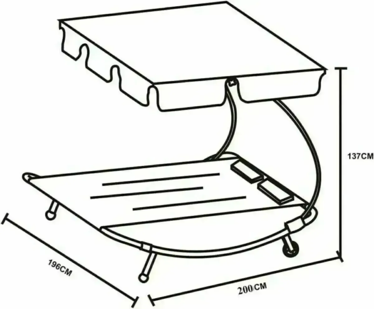 Lounger Outdoor Double Seat with Adjustable Canopy - Image 2