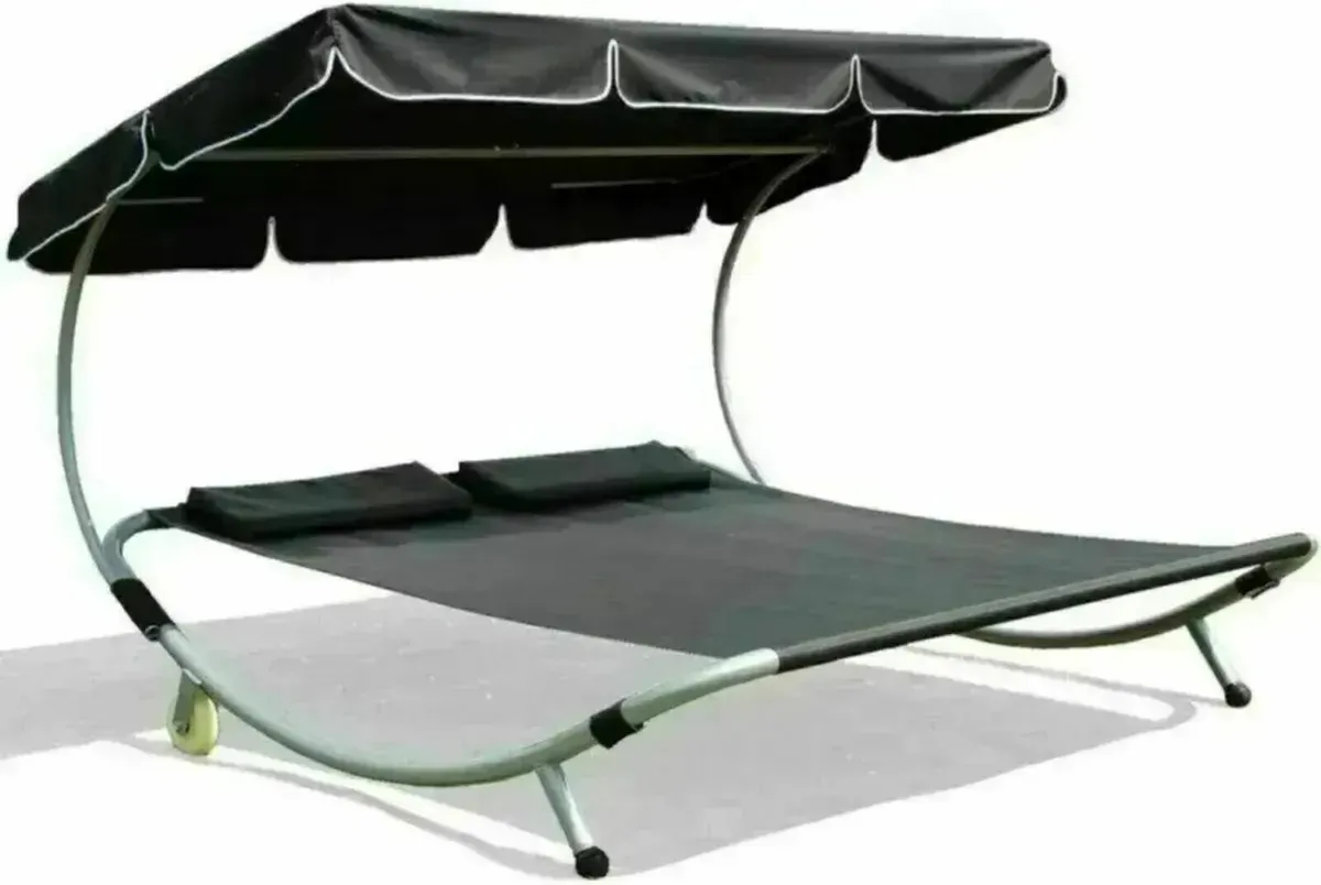 Lounger Outdoor Double Seat with Adjustable Canopy - Image 3