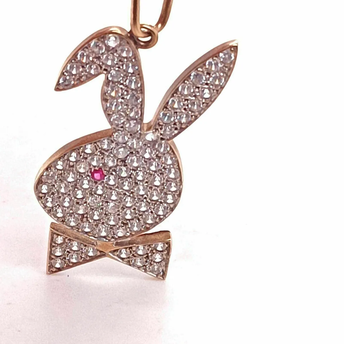 Playboy Bunny Pendant 9k Gold & Zirconia - Image 1