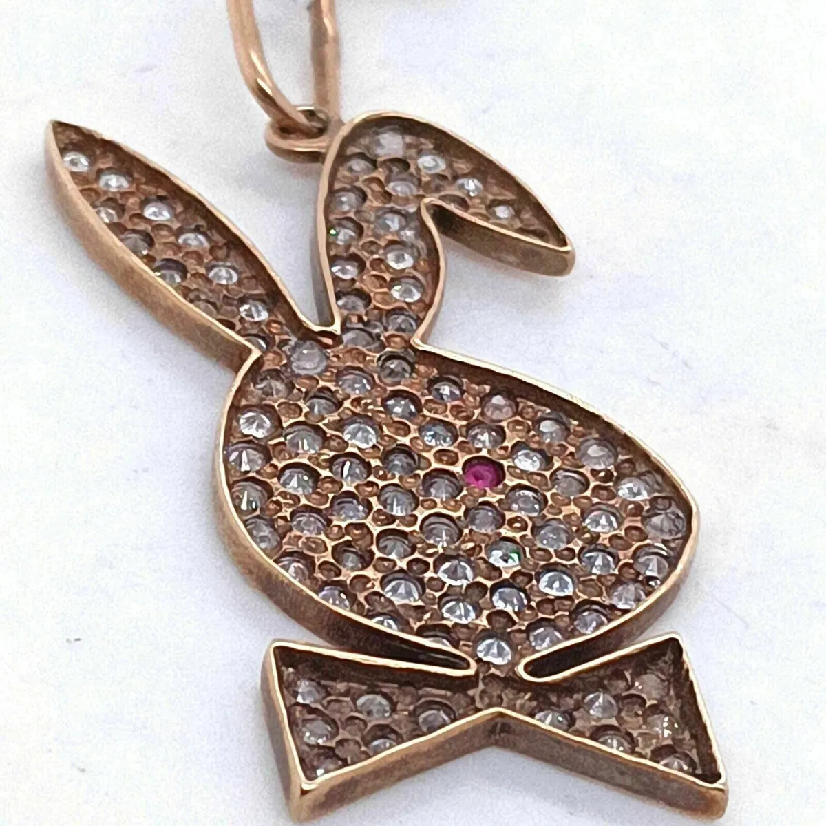 Playboy Bunny Pendant 9k Gold & Zirconia - Image 2