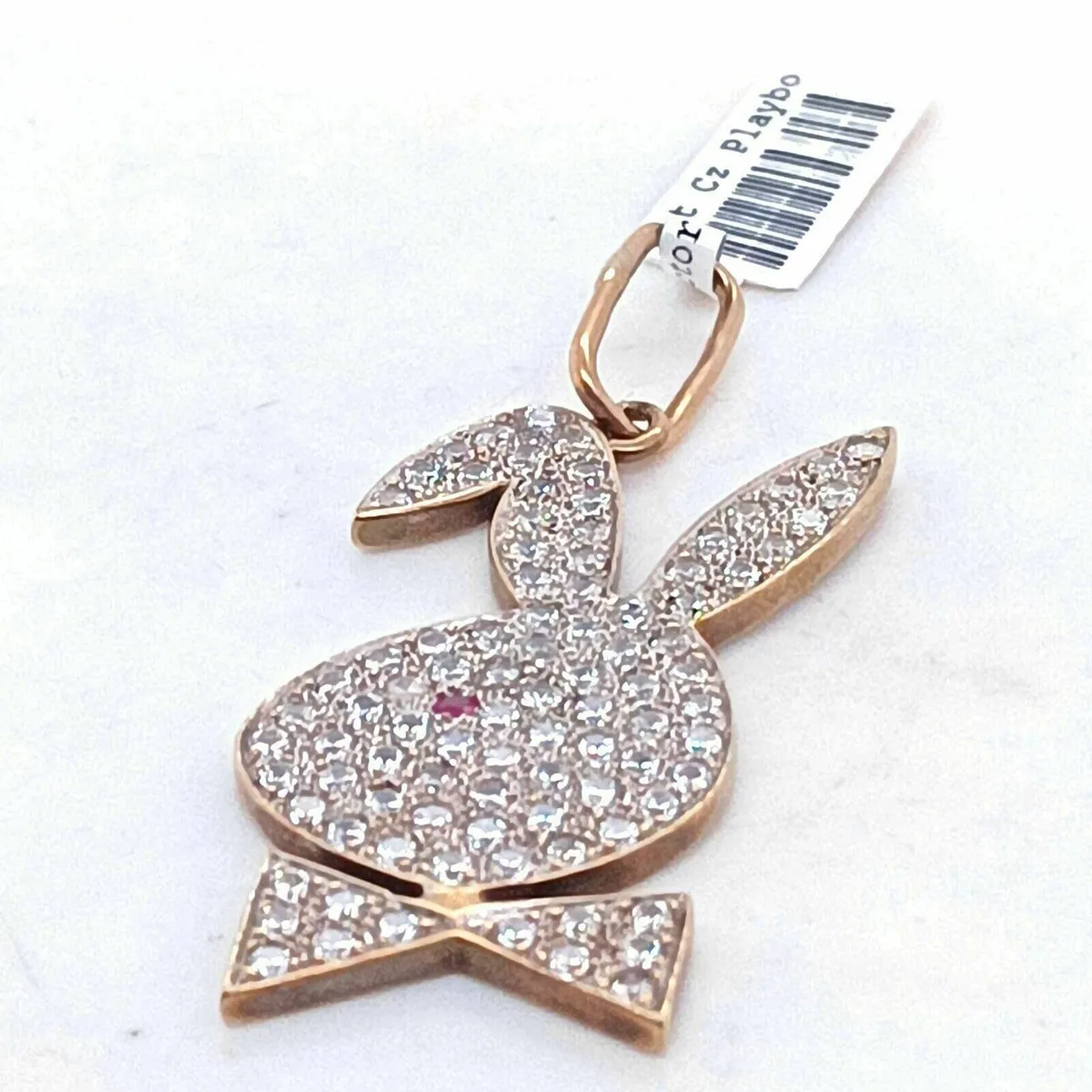 Playboy Bunny Pendant 9k Gold & Zirconia - Image 3