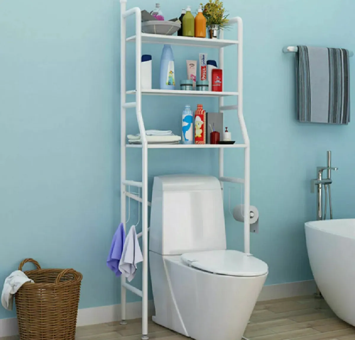 3 Tier Bathroom Shelf Over Toilet Storage NEW - Image 1