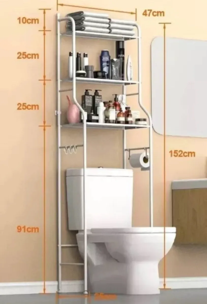 3 Tier Bathroom Shelf Over Toilet Storage NEW - Image 2