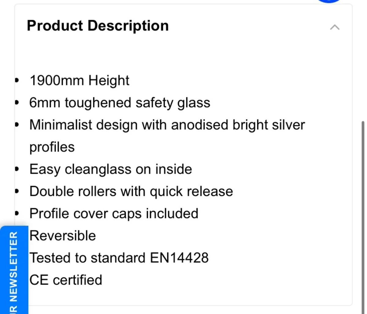 Shower door quadrant 800 NEW - Image 3